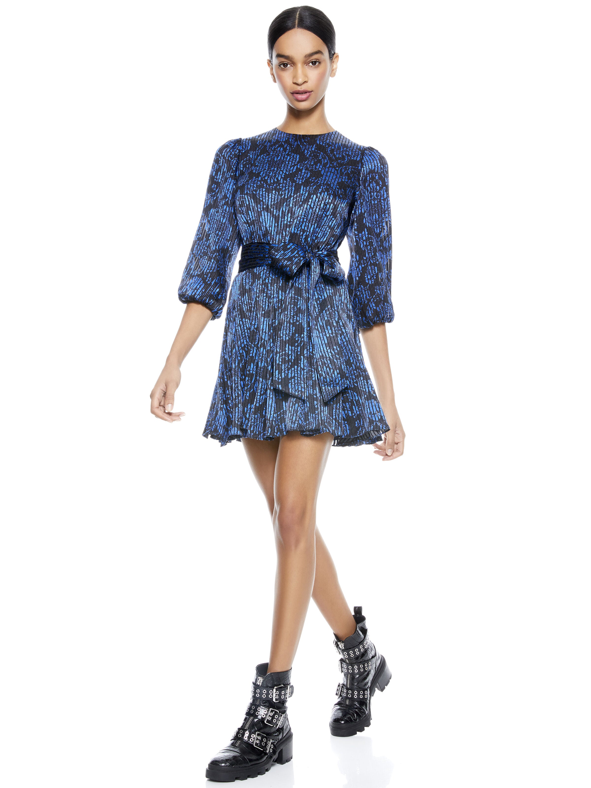 MINI-ROBE MINA À MANCHES BOUFFANTES