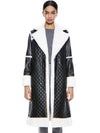 MANTEAU MIDI LUSIANA EN CUIR MATELASSÉ-ALICE + OLIVIA