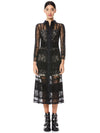 SIBELLA COLLARED LACE MIDI DRESS-Black-ALICE + OLIVIA
