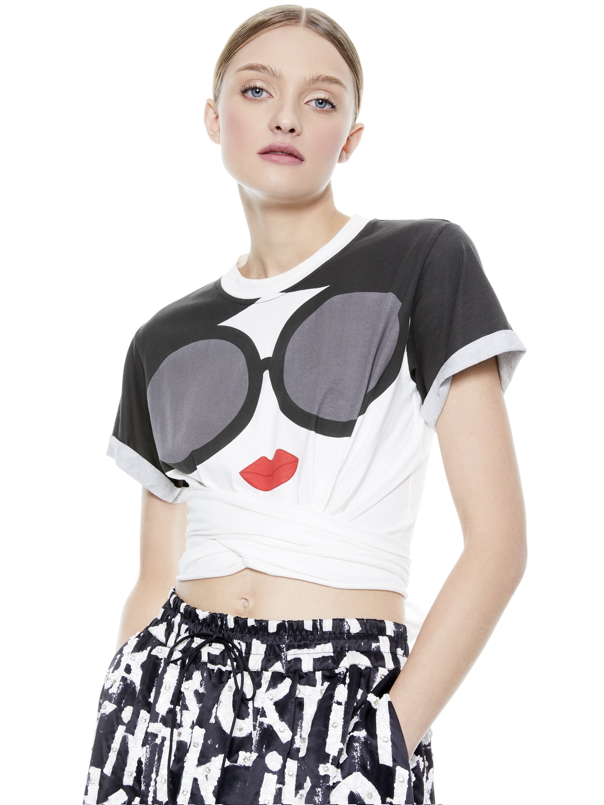 TEE-SHIRT JASPER À MANCHES RELEVÉES AO X TIKTOK-ALICE + OLIVIA