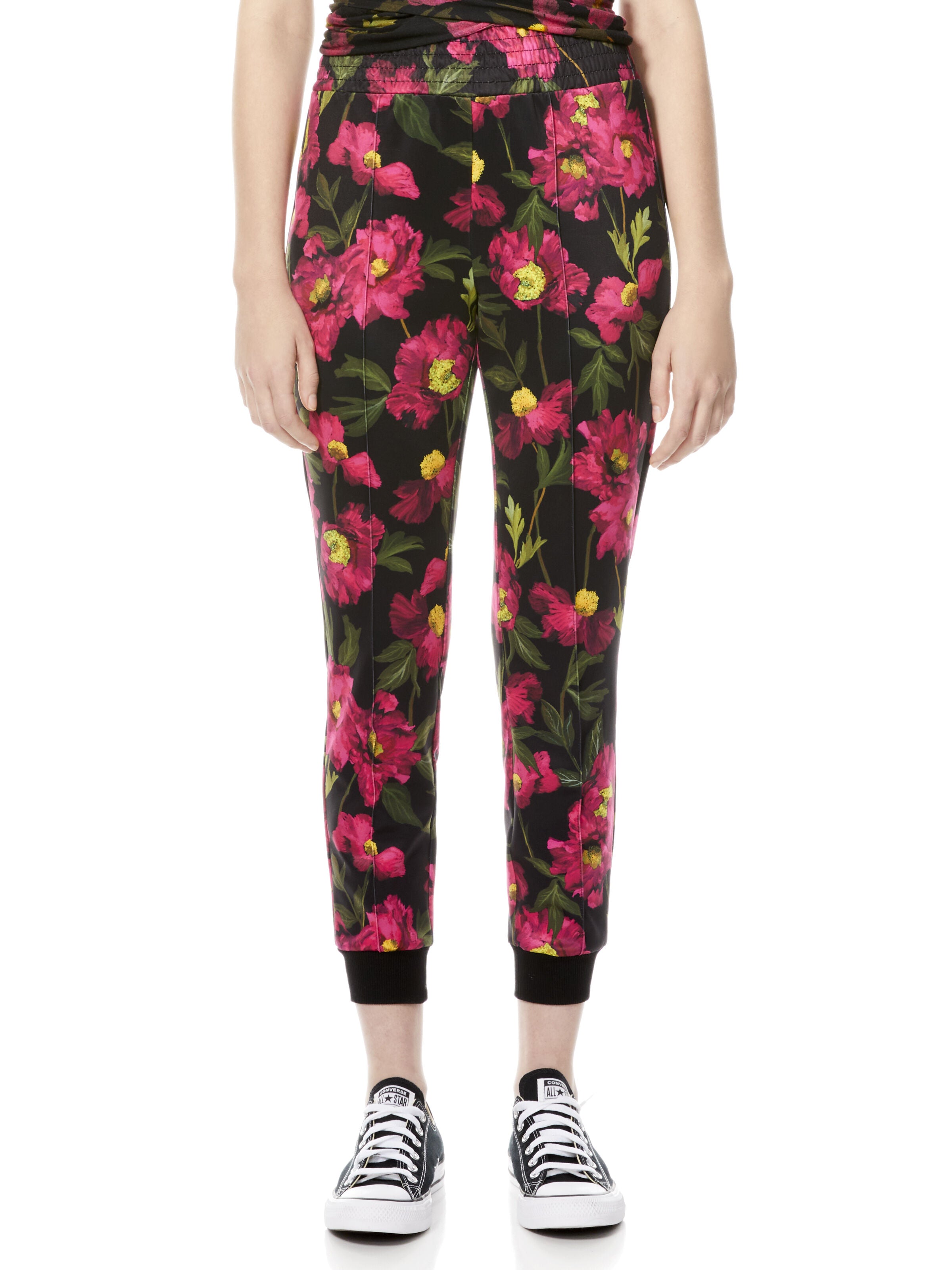 TOKYO FLORAL JOGGER-BLACK/OFF WHITE-ALICE + OLIVIA