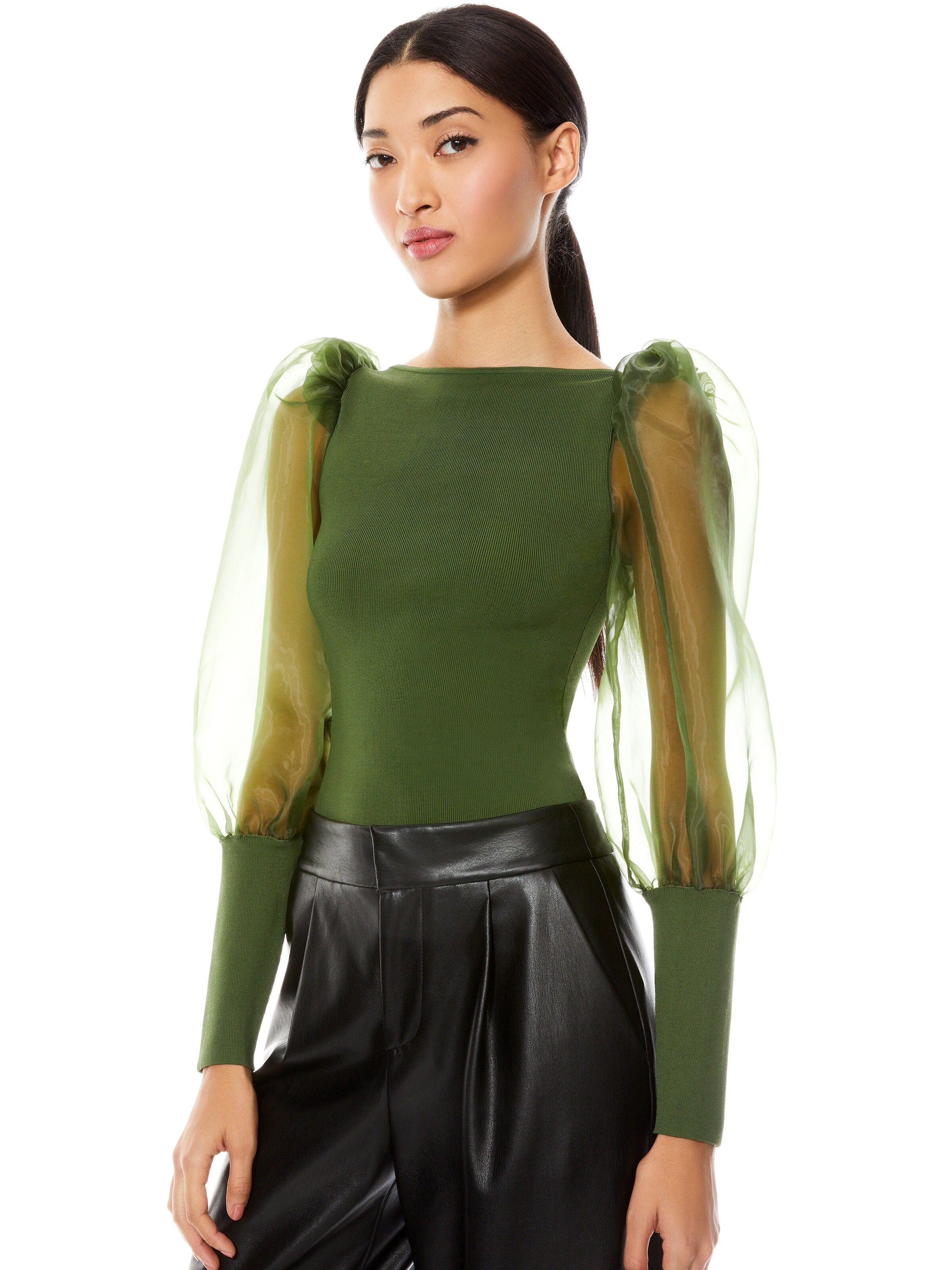 TOP CROP A MANICHE A SBUFFO ABELLA-ALICE + OLIVIA