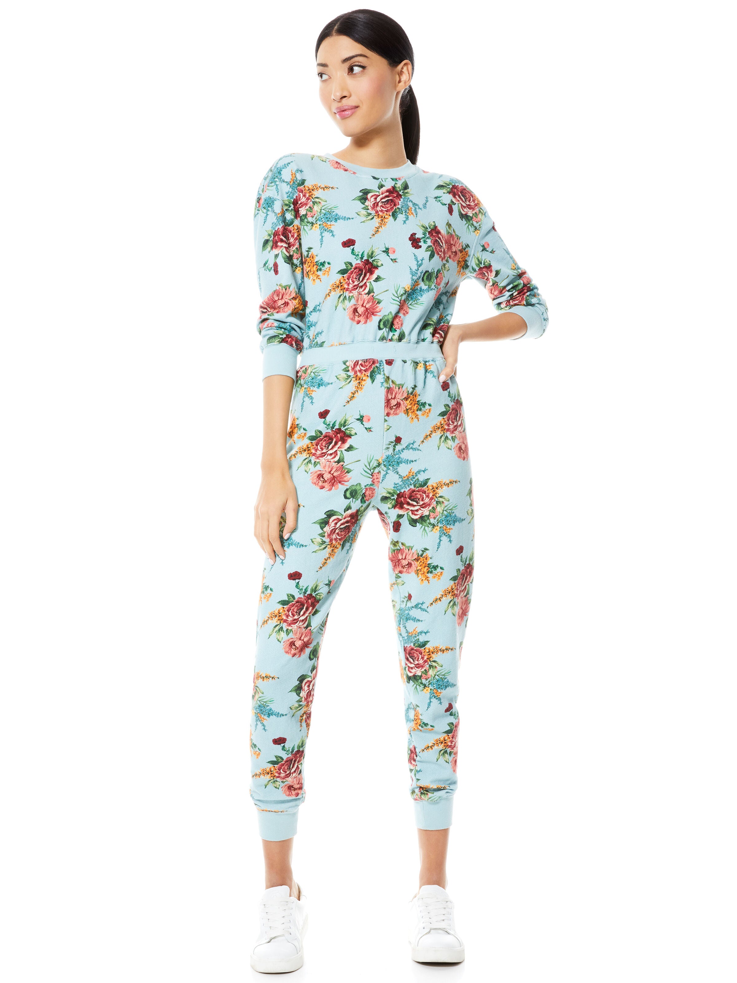 NIKITA FLORAL JUMPSUIT-FLORAL EXPRESS SM WATERFALL-ALICE + OLIVIA