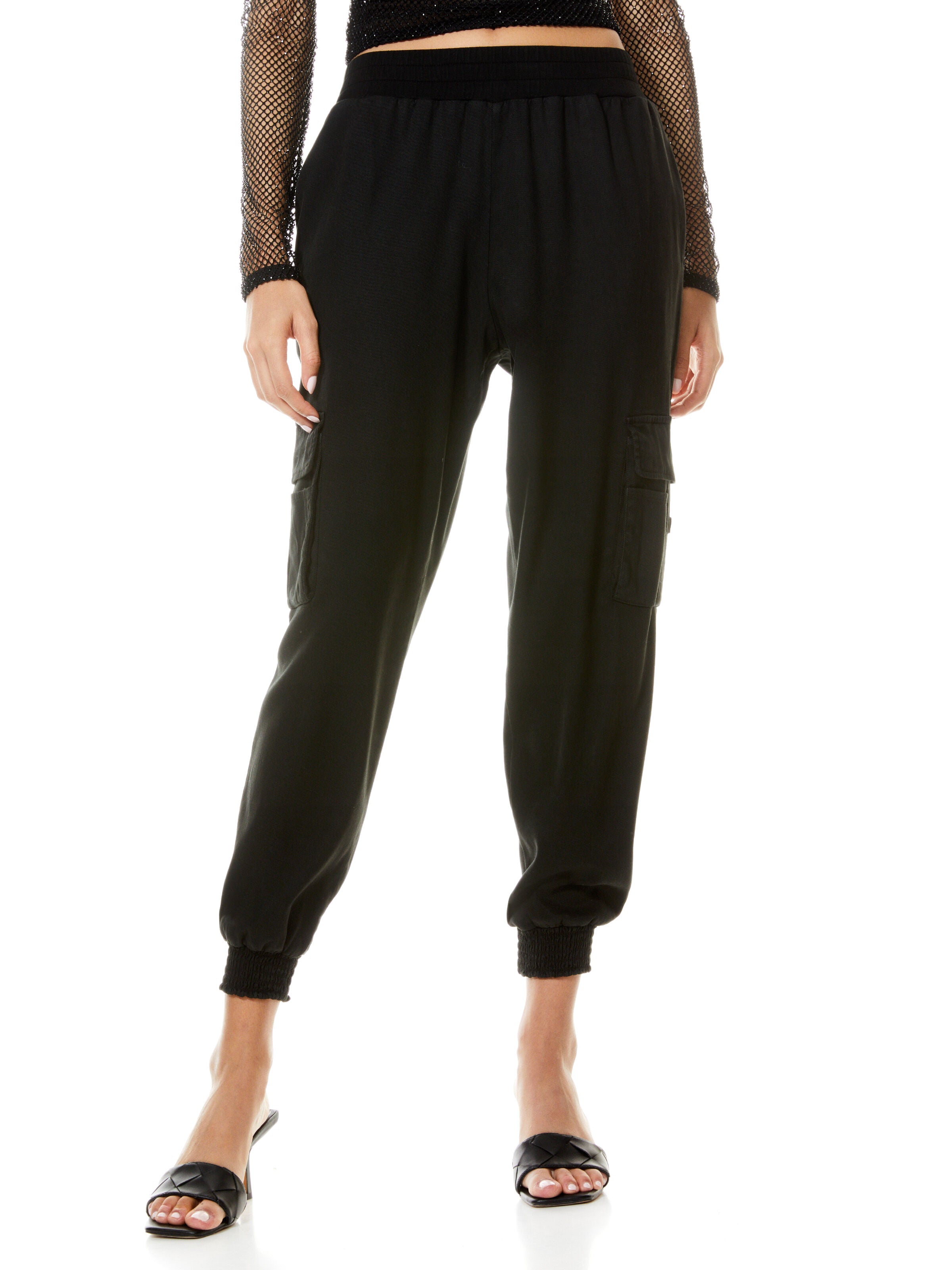 PANTALONI CARGO DEDE CON ELASTICO ARRICCIATO IN VITA-ALICE + OLIVIA