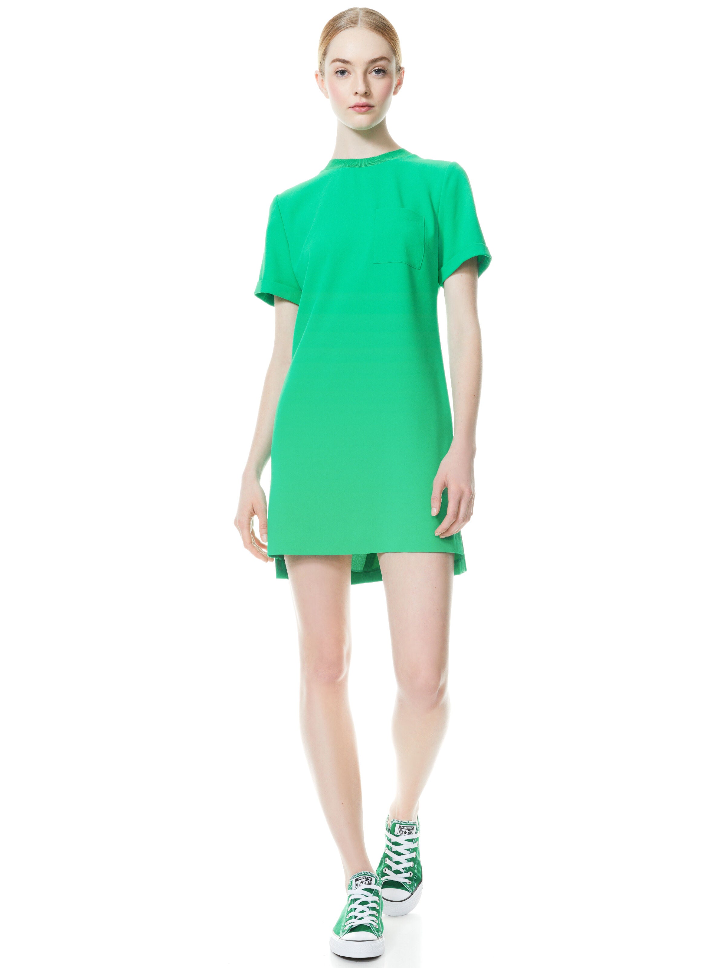 CATALINA ROLL SLEEVE MINI DRESS-GOLDEN ROD-ALICE + OLIVIA