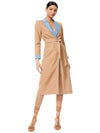 VERNA TIE WAIST ROBE COAT-CAMEL/COMBO-ALICE + OLIVIA