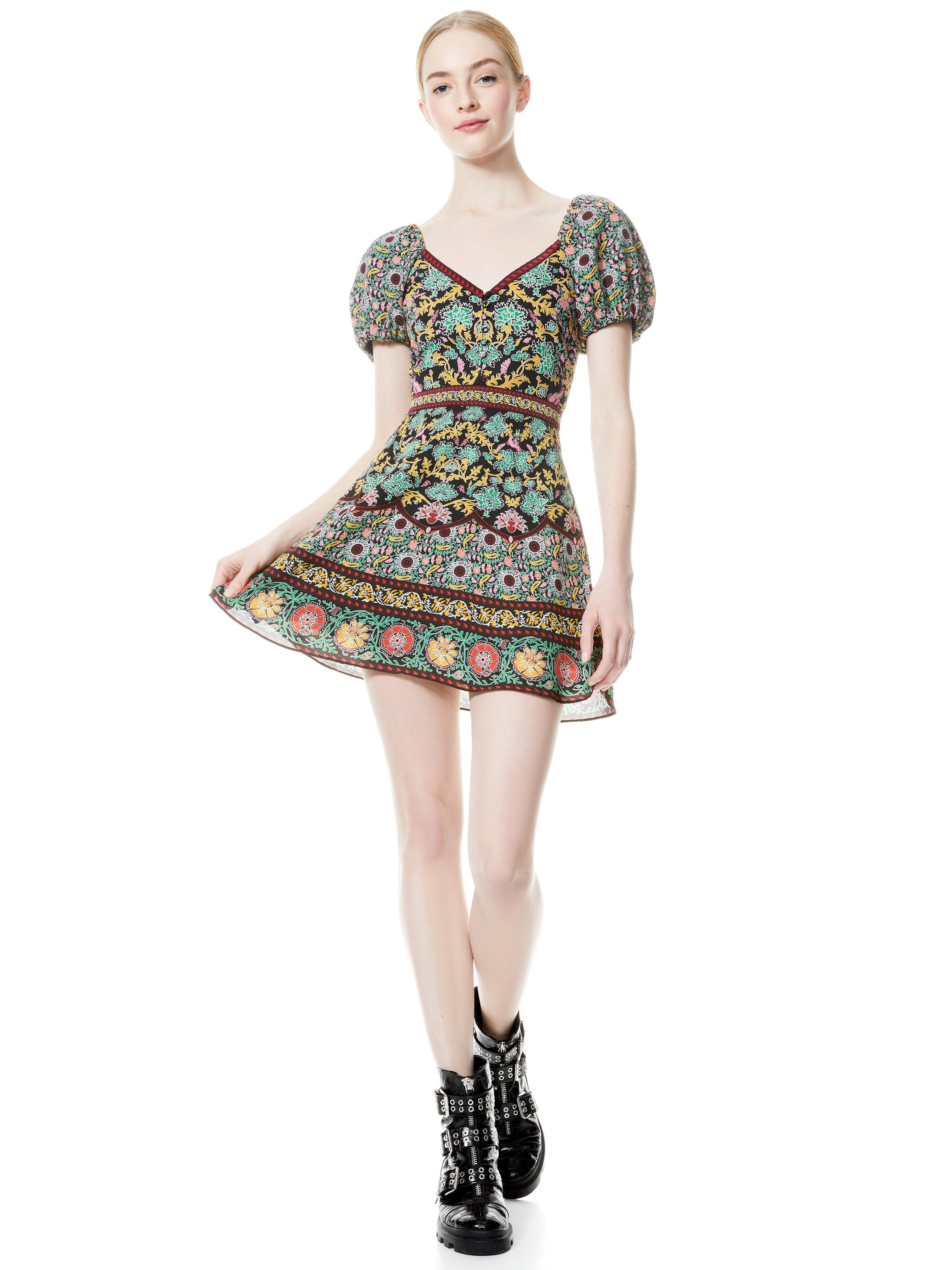 ROBE MINI DANA À MANCHES BOUFFANTES-ALICE + OLIVIA