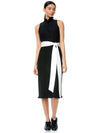 SHAYNA PLEATED MIDI DRESS-Black-ALICE + OLIVIA