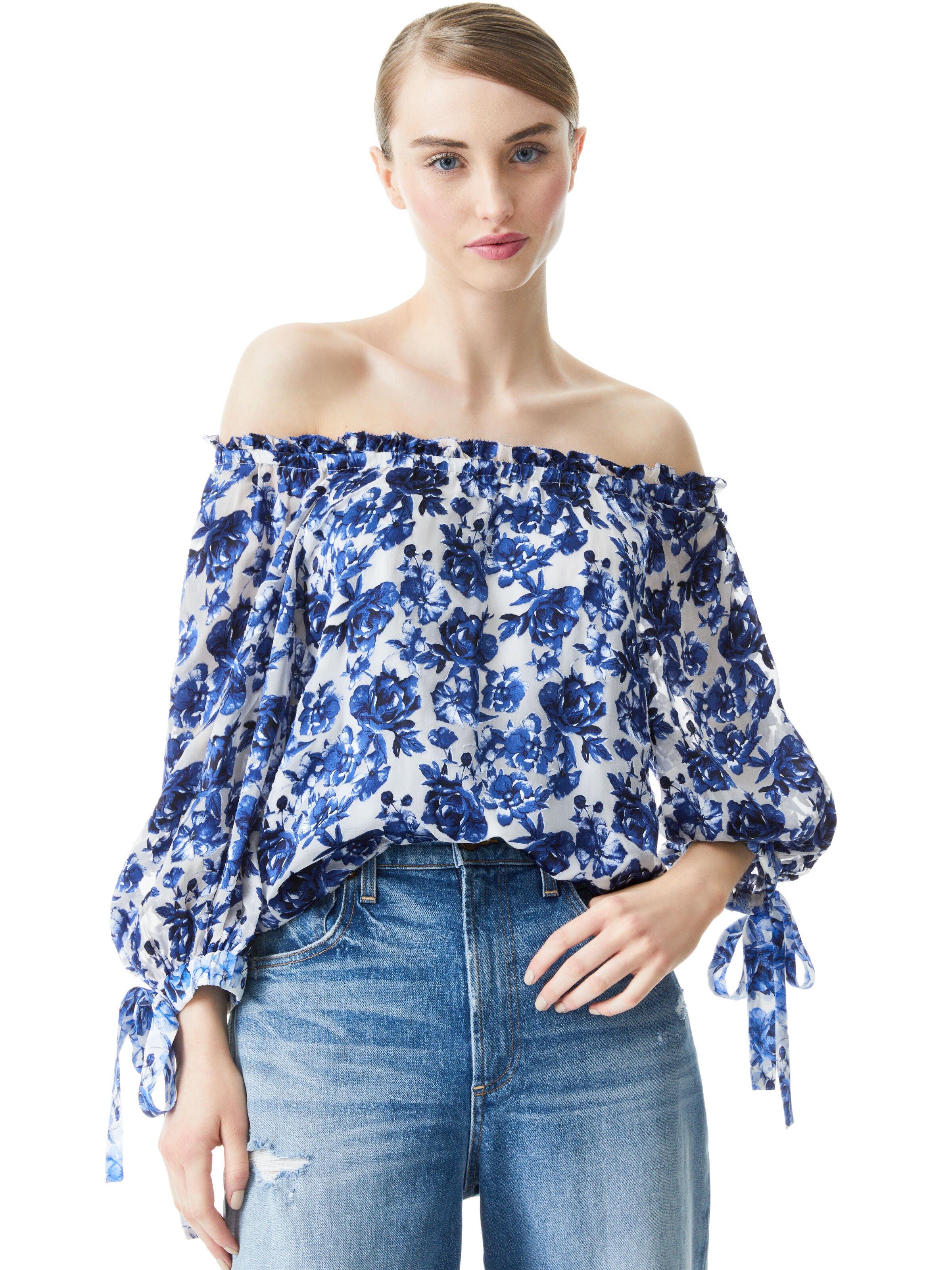 BLOUSE ALTA FLORALE ÉPAULES NUES-ALICE + OLIVIA