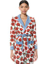VERNA NOTCH COLLAR ROBE WITH TIE WAIST-LILAS ROSE/COMBO-ALICE + OLIVIA