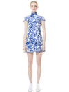 KARISSE MOCK NECK MINI DRESS-ROMAN HOLIDAY BLUE EYES-ALICE + OLIVIA