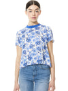 KANE FLORAL TIE FRONT TEE-FORGET ME NOT LG ANTIQUE WHITE-ALICE + OLIVIA