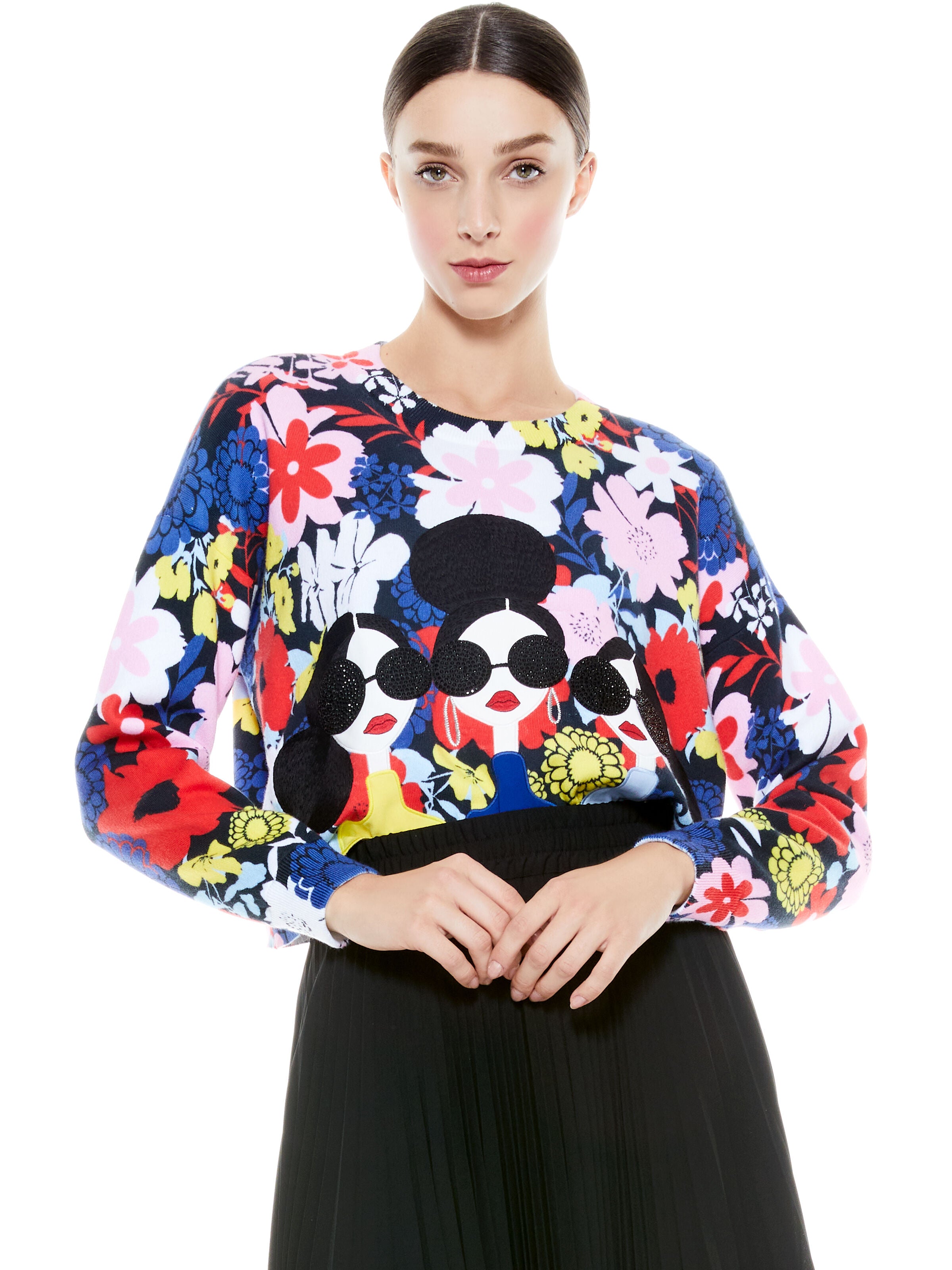 NYLA STACEFACE PULLOVER-ALICE + OLIVIA