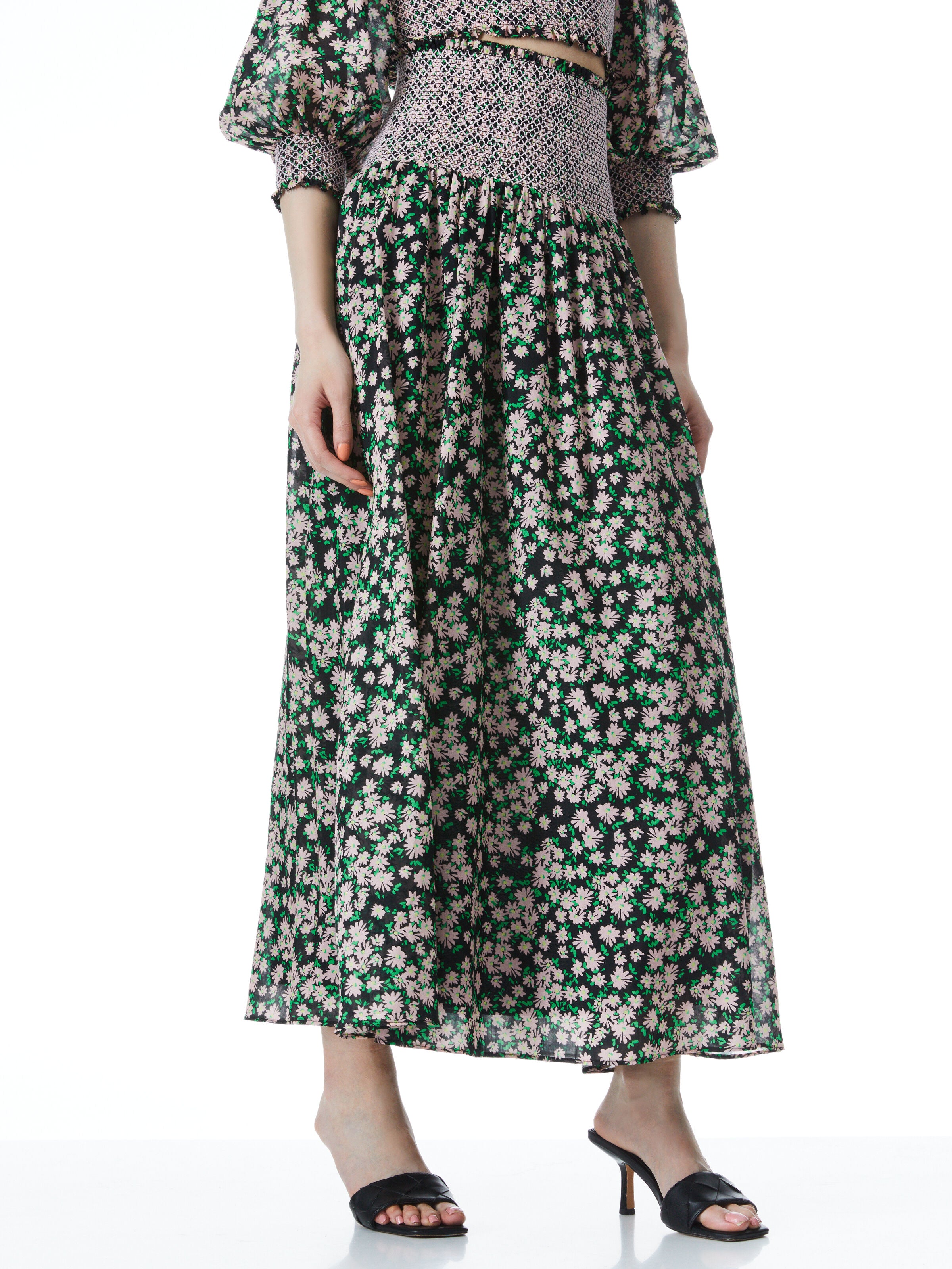 JUPE MI-LONGUE FLEURIE CECIL-ALICE + OLIVIA
