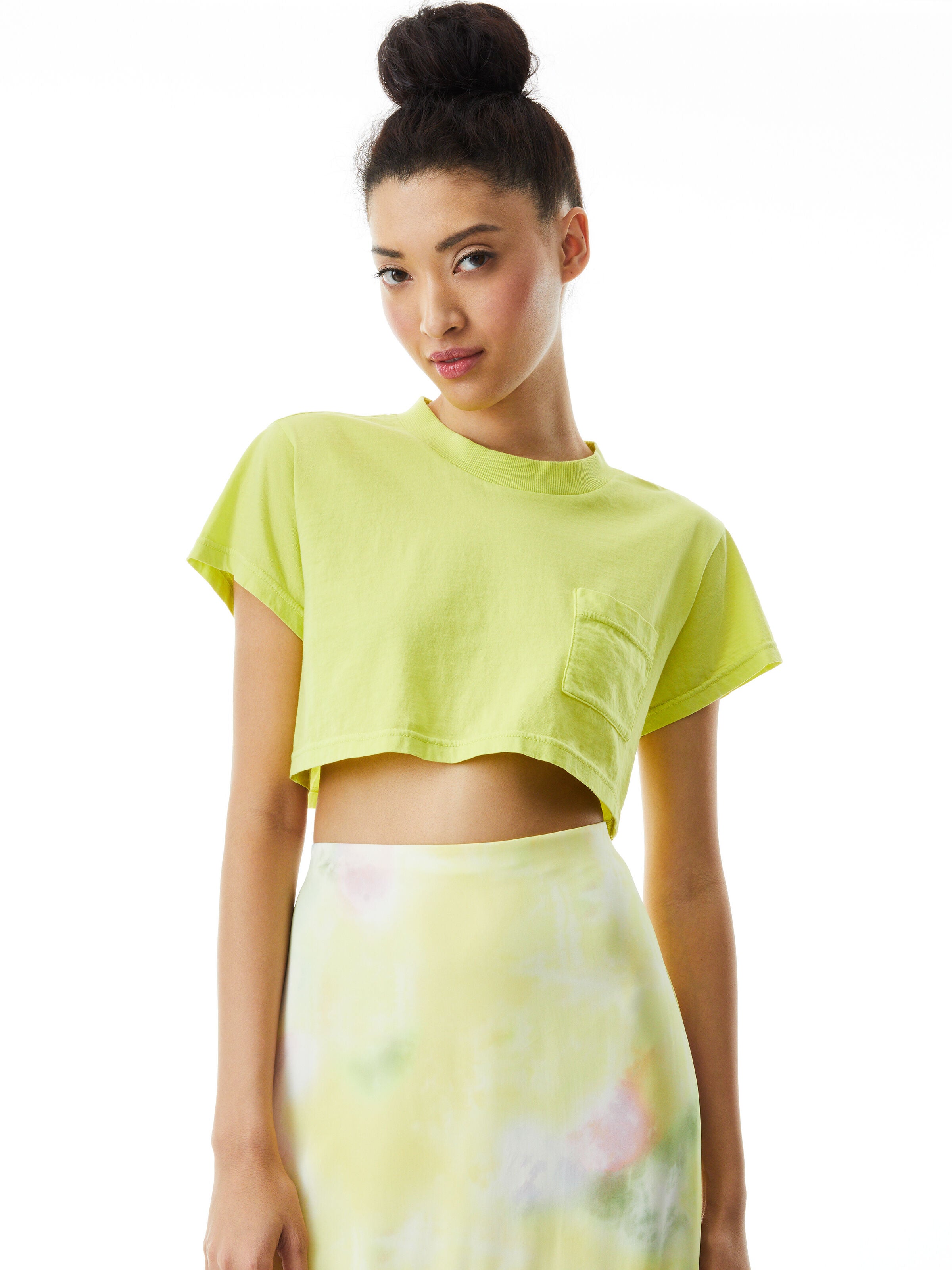 PRESTON CHEST POCKET CROP TEE-ENGLISH ROSE-ALICE + OLIVIA