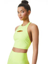 FLORIA CUT OUT CROP TANK-NEON KEYLIME-ALICE + OLIVIA