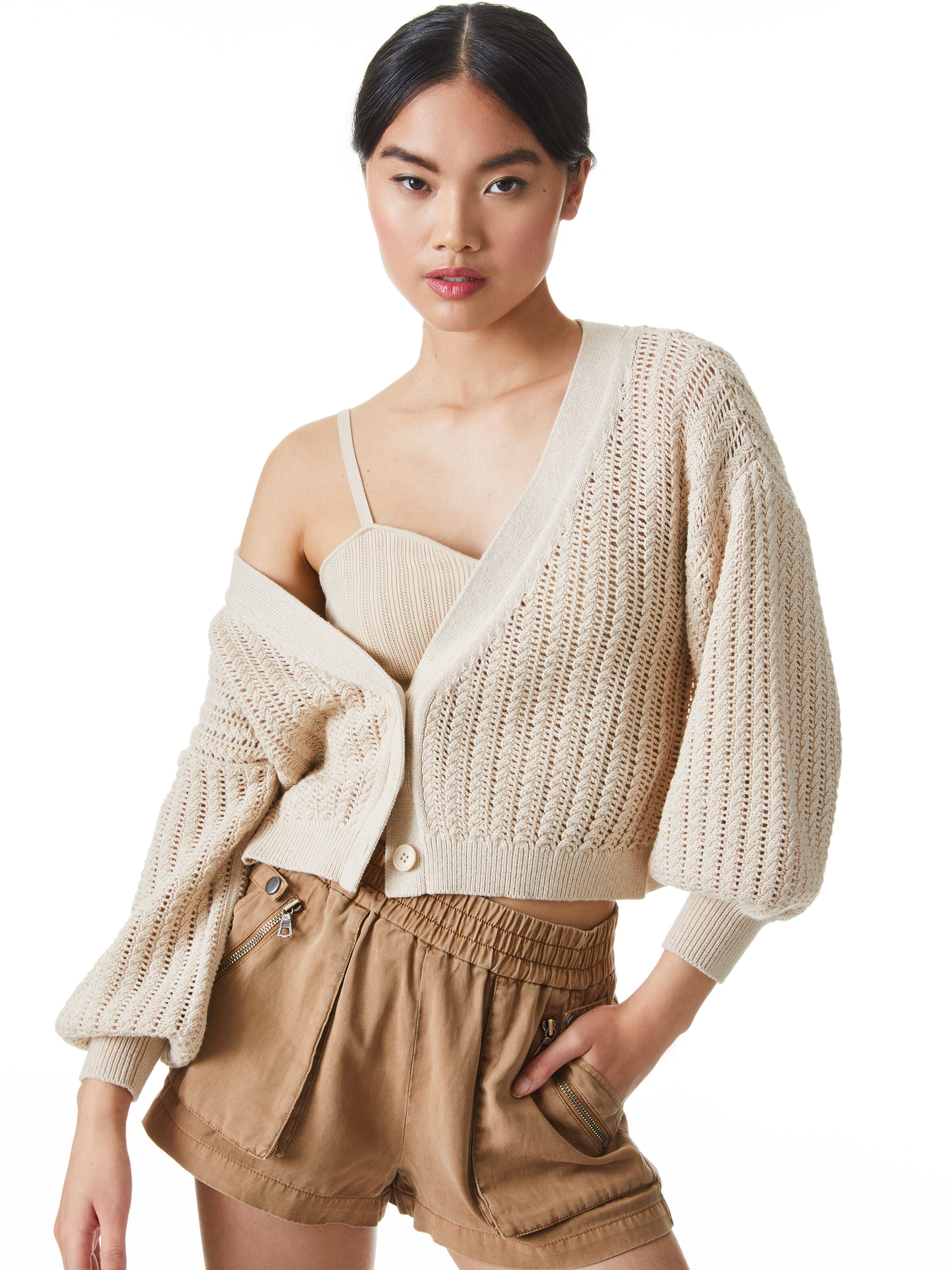 WINSOR SLOUCHY CARDIGAN-BRIGHT POPPY-ALICE + OLIVIA