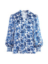 SHEILA FLORAL HENLEY TOP-FORGET ME NOT LG ANTIQUE WHITE-ALICE + OLIVIA
