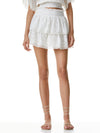 JOJO EMBROIDERED MINI SKIRT-OFF WHITE-ALICE + OLIVIA