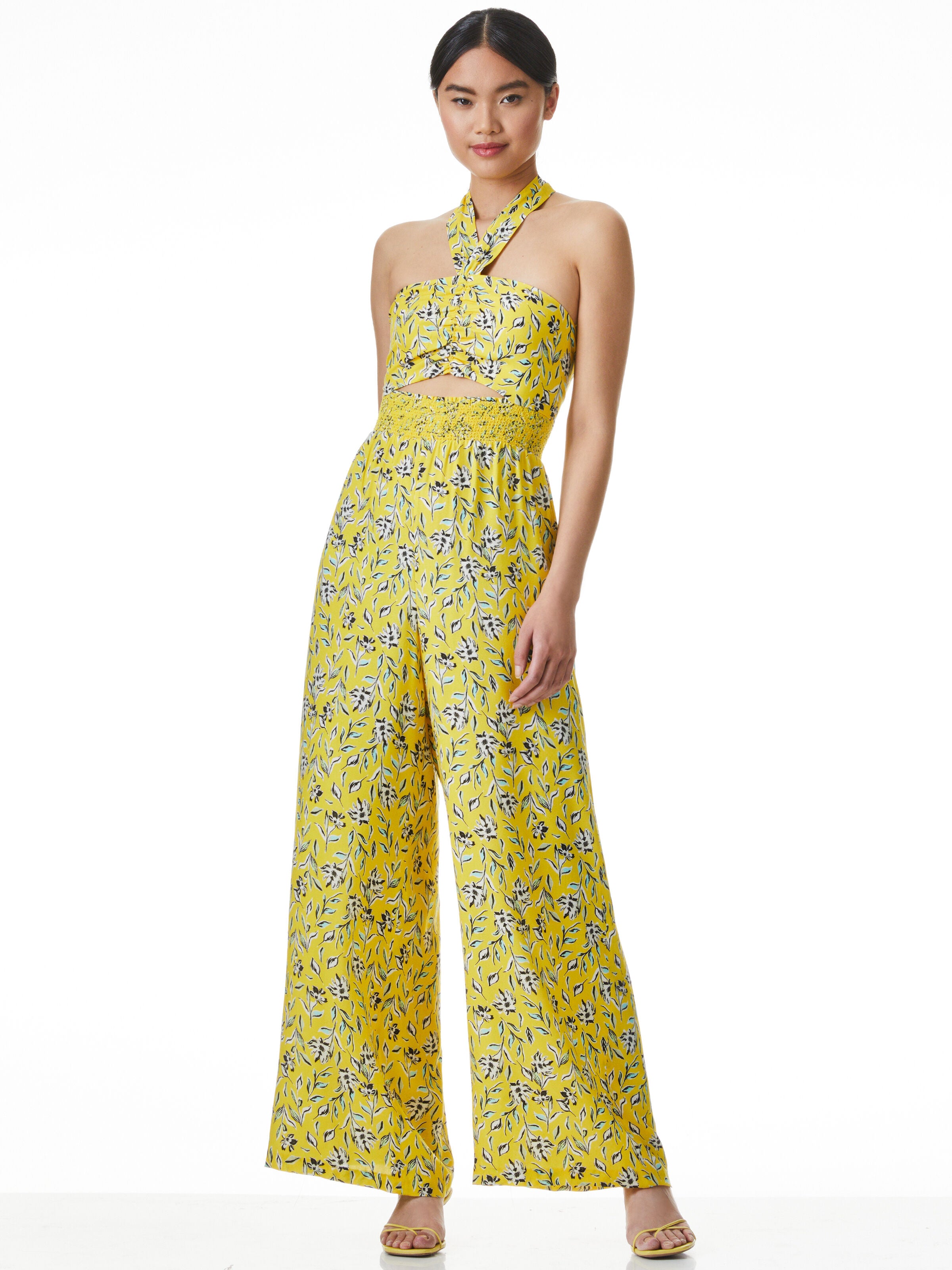 ADLER FLORAL HALTER JUMPSUIT-FREE SWINGING SUNBEAM-ALICE + OLIVIA