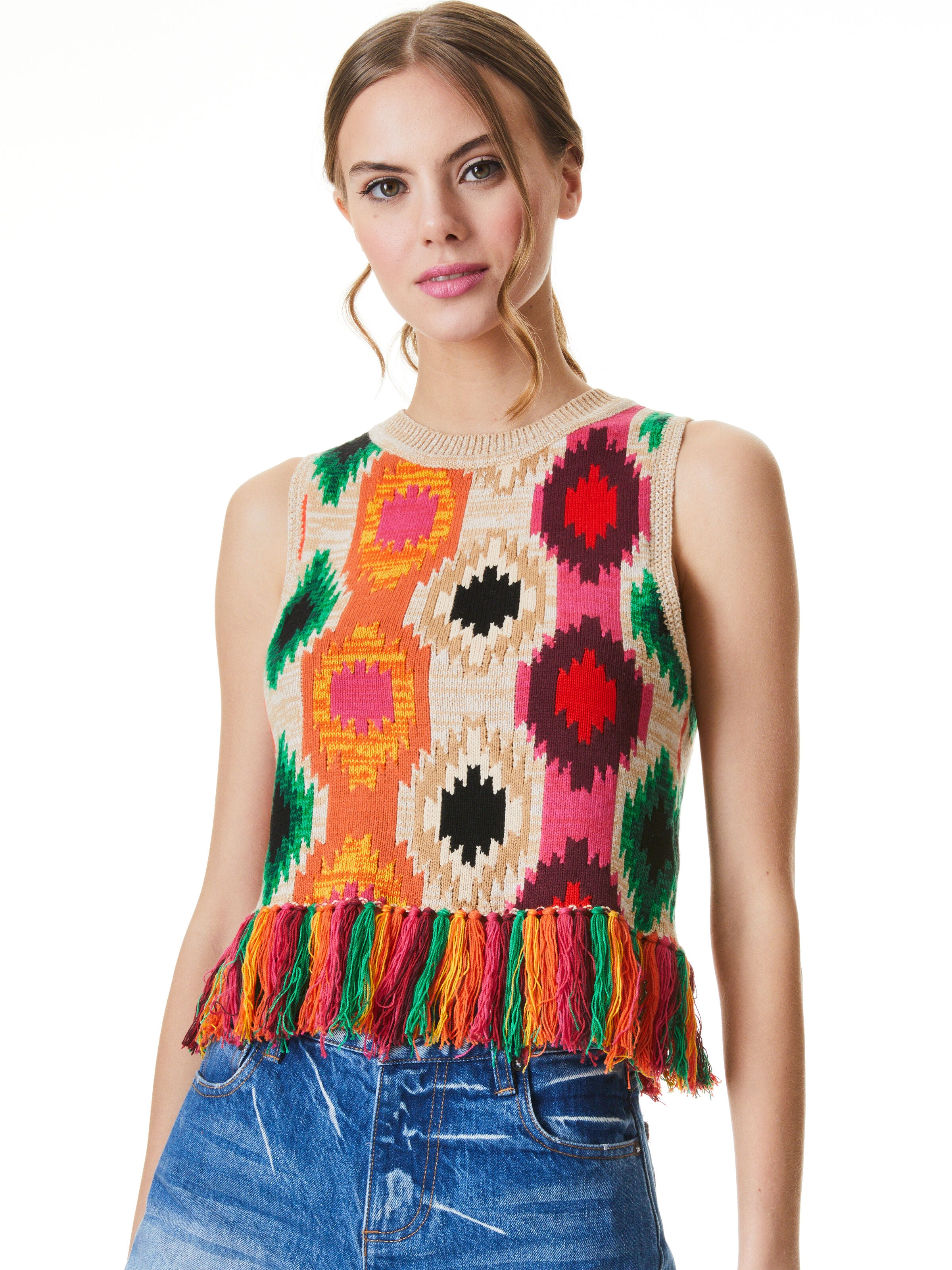 REVA FRINGE SHELL-MULTI-ALICE + OLIVIA
