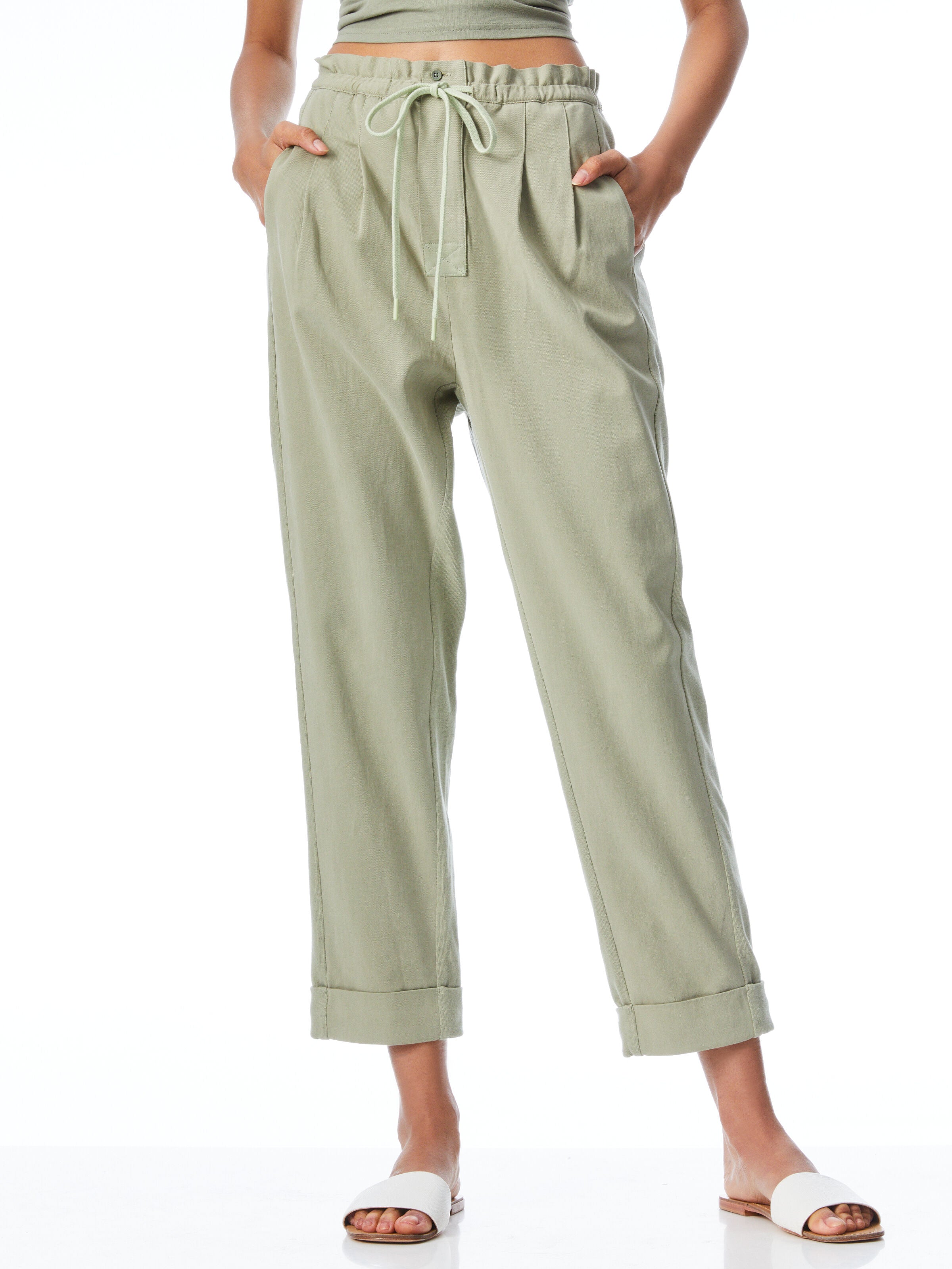 PANTALONI CON CINTURA ARRICCIATA LILIANA-ALICE + OLIVIA