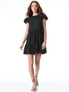 DEMI FLUTTER SLEEVE MINI DRESS-Black-ALICE + OLIVIA