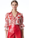 COSIMA FLORAL BUTTON DOWN BLOUSE -FORGET ME NOT RUBY MULTI-ALICE + OLIVIA