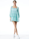 ROWEN SQUARE NECK MINI DRESS-WATERFALL-ALICE + OLIVIA
