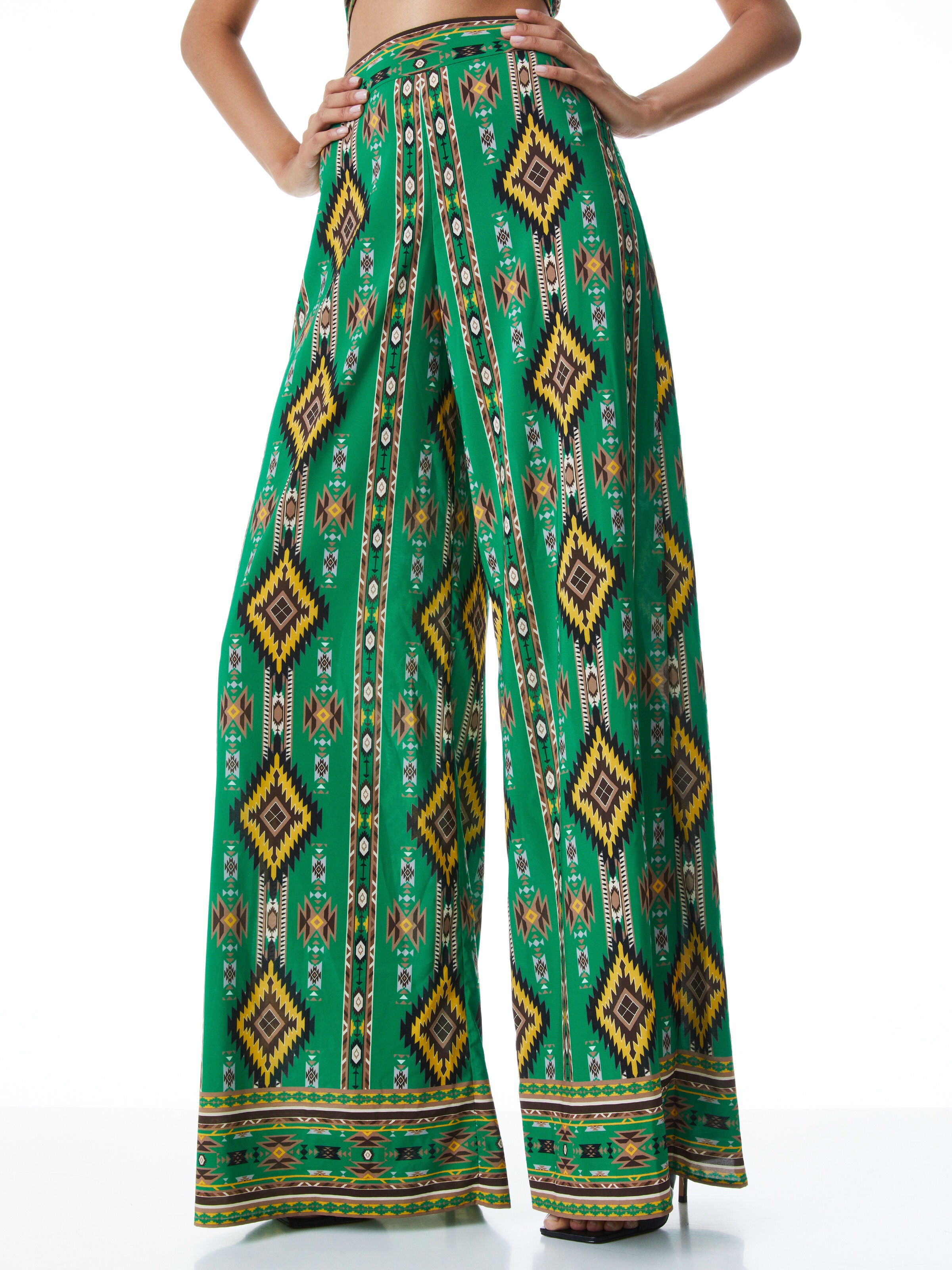 ATHENA WIDE LEG PANT-MYSTIK IKAT DK EMERALD MULTI-ALICE + OLIVIA