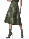 SOSIE SUEDE PATCHWORK MIDI SKIRT-ALMOND-ALICE + OLIVIA