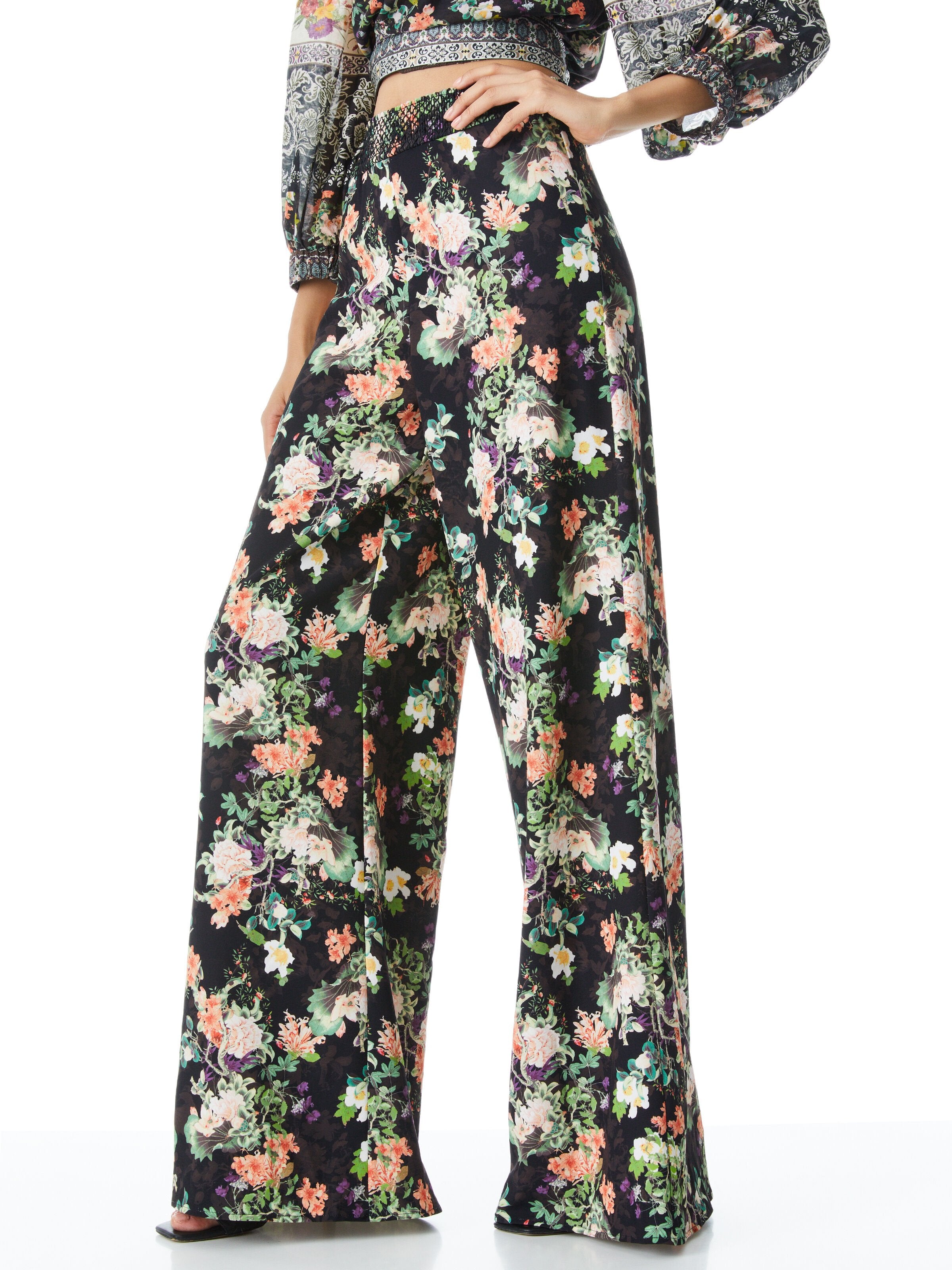 ATHENA FLORAL WIDE LEG PANT-ROMANCE BLACK-ALICE + OLIVIA