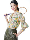 COSIMA FLORAL BUTTON DOWN BLOUSE -FORGET ME NOT RUBY MULTI-ALICE + OLIVIA
