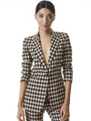 BREANN BLAZER ADERENTE HOUNDSTOOTH-ALICE + OLIVIA