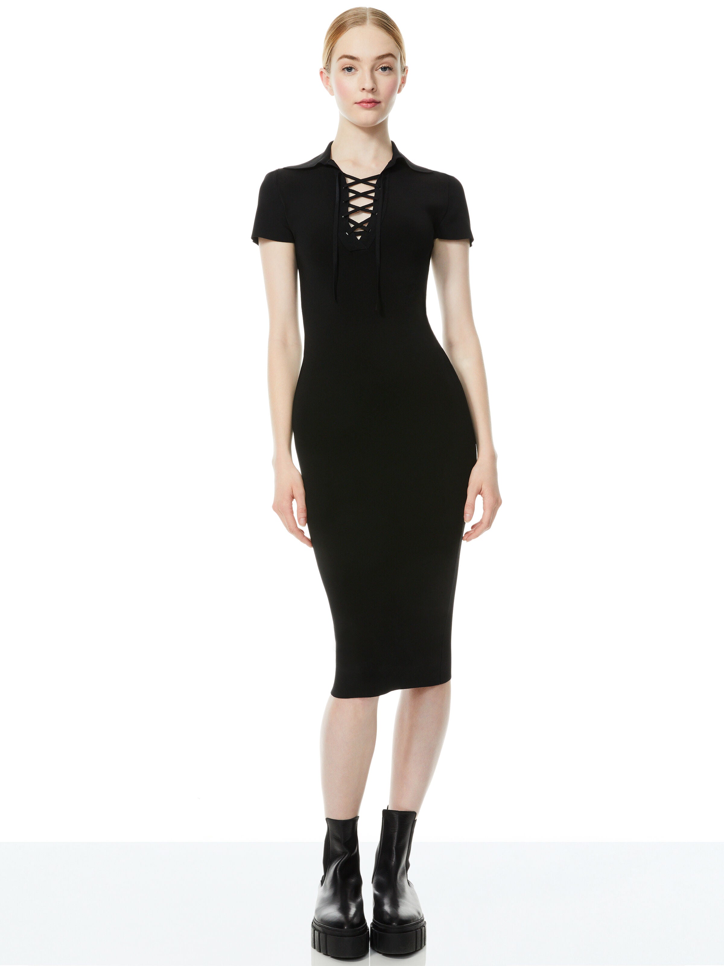 JANNA LACE UP POLO DRESS