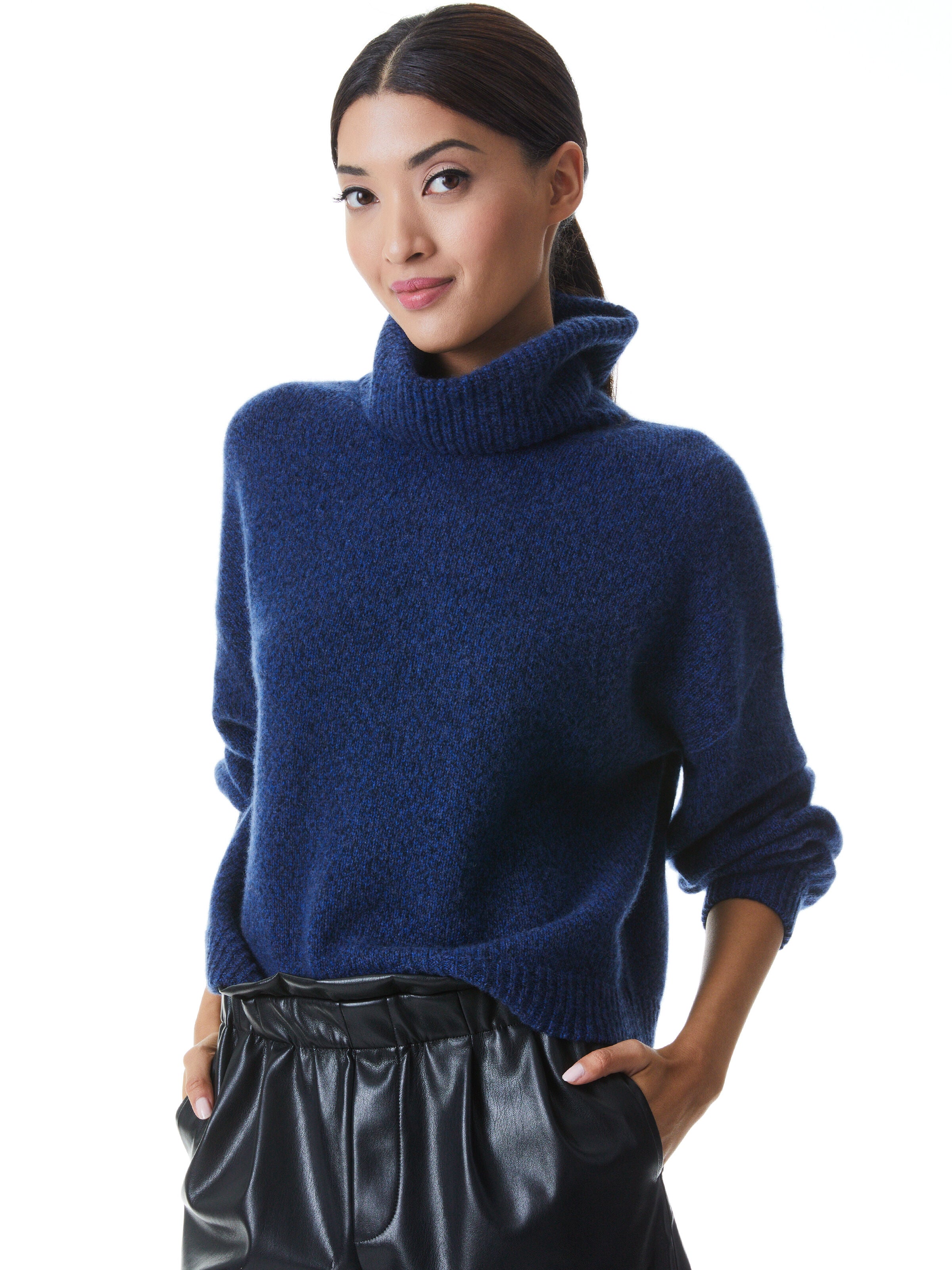 FRANKLYN TURTLENECK PULLOVER-NAVY MULTI-ALICE + OLIVIA