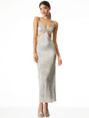 HAVANA METALLIC CUT OUT MAXI DRESS -GREY/GOLD-ALICE + OLIVIA