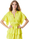 TABITHA EMBR RFFLSLV CRP BLSE-ALICE + OLIVIA