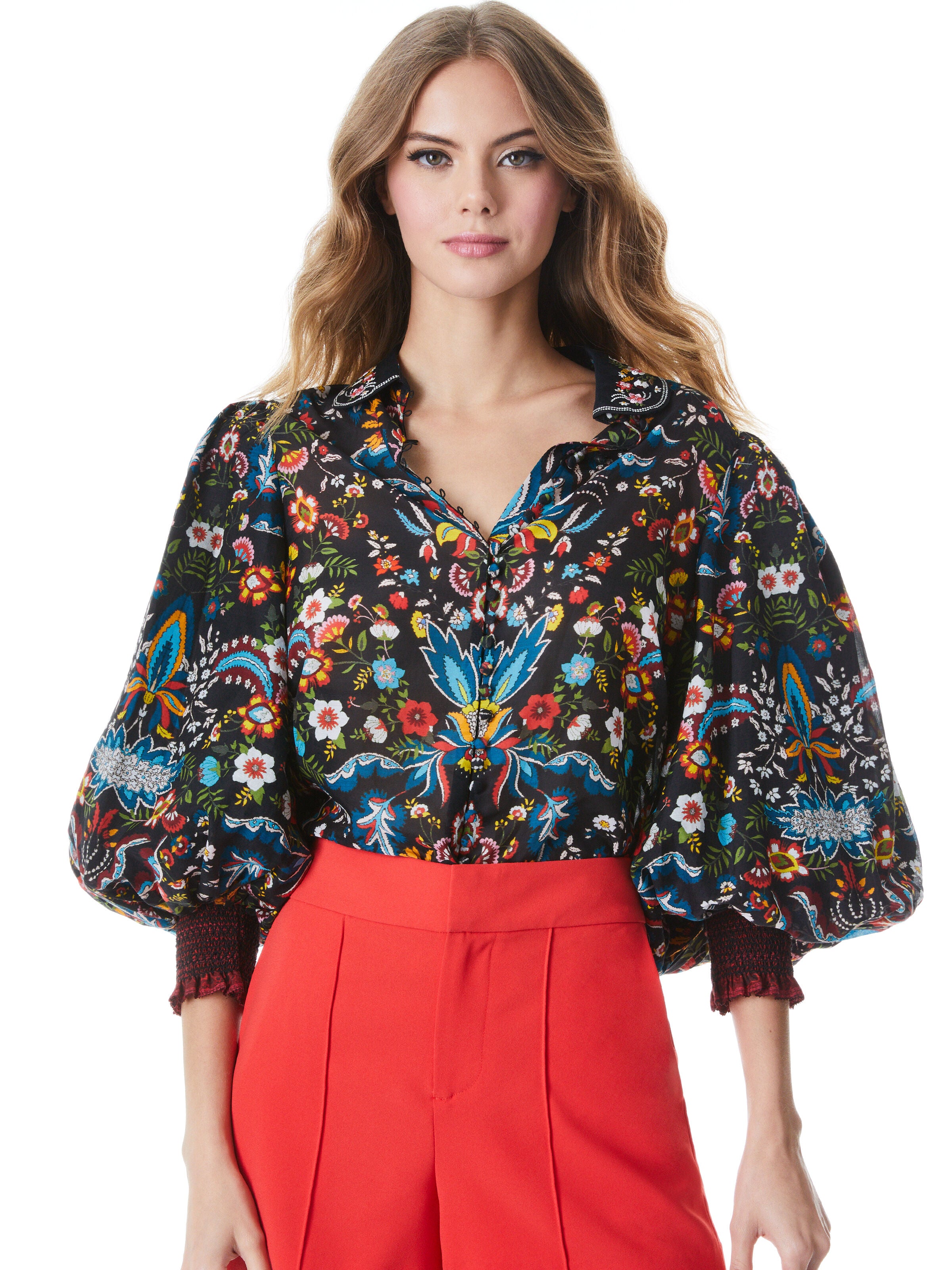 APRIL EMBROIDERED FLORAL BLOUSE