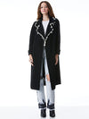 DELINDA EMBELLISHED WOOL SWEATER COAT-Black-ALICE + OLIVIA