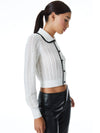 GOLDIE CROCHET TRIM CARDIGAN-SOFT WHITE/BLACK-ALICE + OLIVIA