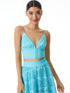 ADELAIDE BUTTON DOWN CROP TOP-AQUA-ALICE + OLIVIA