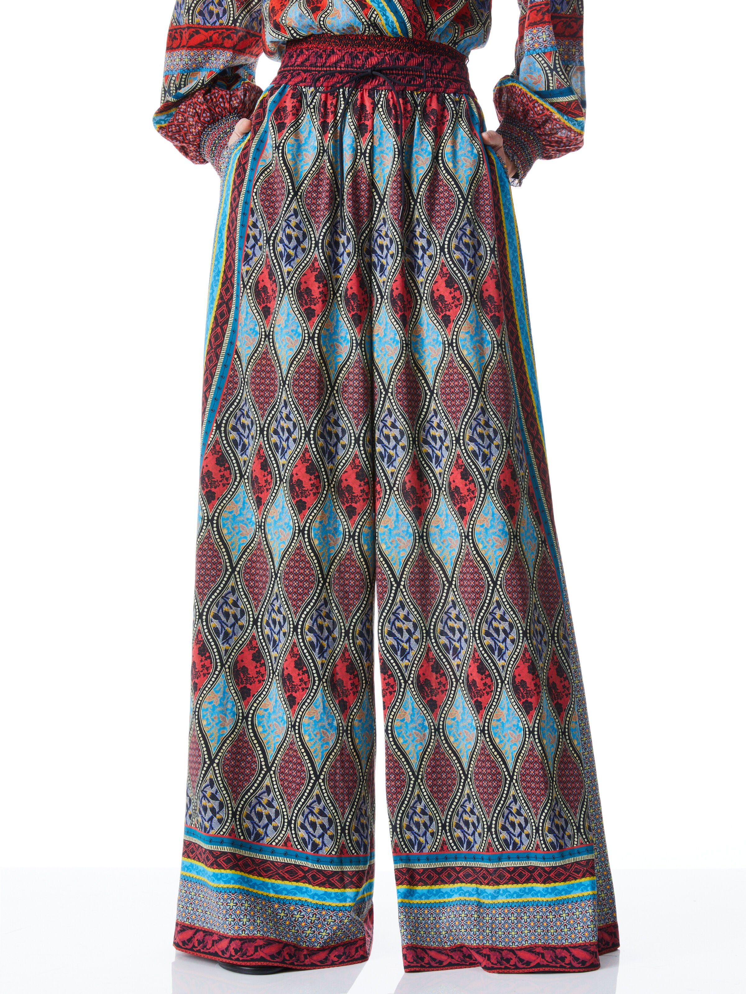 KENLEY PALAZZO DRAWSTRING PANT-JEWEL MULTI-ALICE + OLIVIA