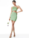 KAROLINE CHAIN STRAP CUTOUT MINI DRESS-SEAFOAM-ALICE + OLIVIA