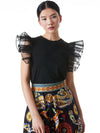 TEE-SHIRT GARNER À MANCHES BOUFFANTES EN ORGANZA-ALICE + OLIVIA
