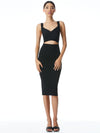 LIDIA TWIST FRONT CUT OUT DRESS-Black-ALICE + OLIVIA