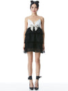 CAIRO EMBELLISHED BOW MINI DRESS-Black-ALICE + OLIVIA