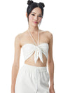 TOP A FASCIA CON LACCI IN PELLE VEGAN LIVIA-ALICE + OLIVIA