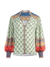 SERENA MANDARIN COLLAR BLOUSE-TURN HEADS/MULTI-ALICE + OLIVIA