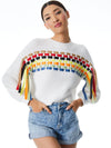 CLAUDETTE RIBBON FRINGE PULLOVER-MULTI-ALICE + OLIVIA